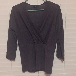 Talbots gray wool v-neck sweater